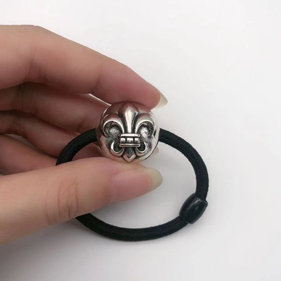 Chrome Hearts Cross Anchor Scout Flower Rubber Band 925 Sterling Silver Bracelet main image 8
